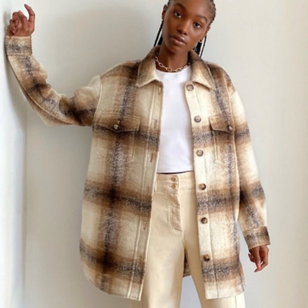 Aritzia Wilfred Ganna Flannel Shirt Jacket Size S
